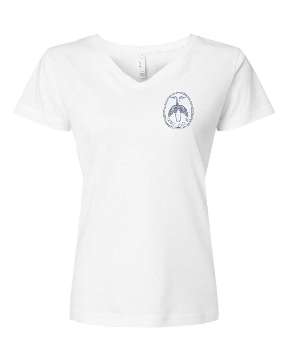 Caswell Cranes Women's V-Neck T-Shirt #3507 (Click to see all available colors)