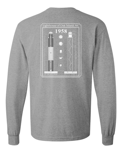Caswell Lighthouse Diagram Unisex Heavy Cotton™ Long Sleeve T-Shirt - 5400 (Click to see all colors)