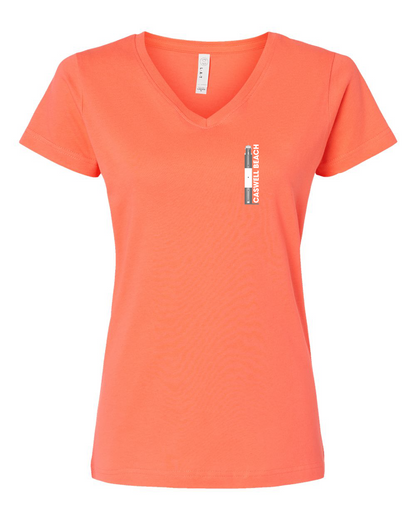 Caswell Lighthouse Diagram Women's V-Neck T-Shirt #3507 (Click to see all available colors)