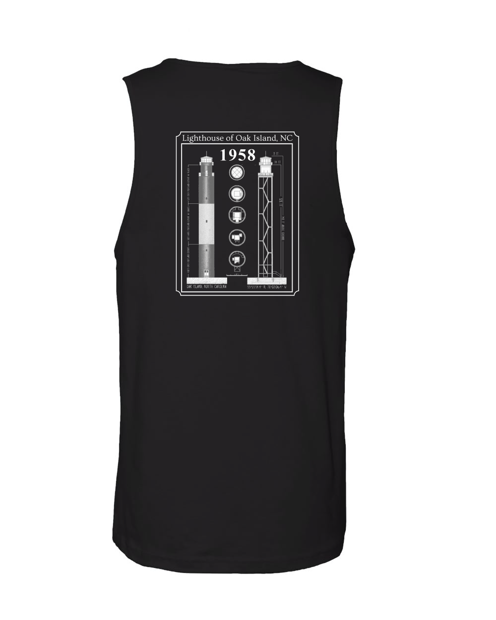 Caswell Lighthouse Diagram Men's Cotton Muscle Tank - 3633(Click for more colors)