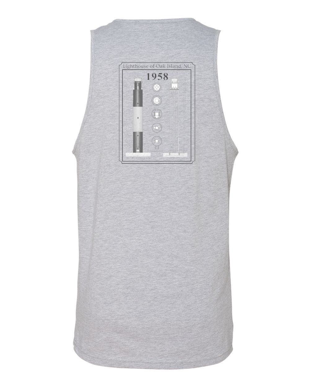 Caswell Lighthouse Diagram Men's Cotton Muscle Tank - 3633(Click for more colors)