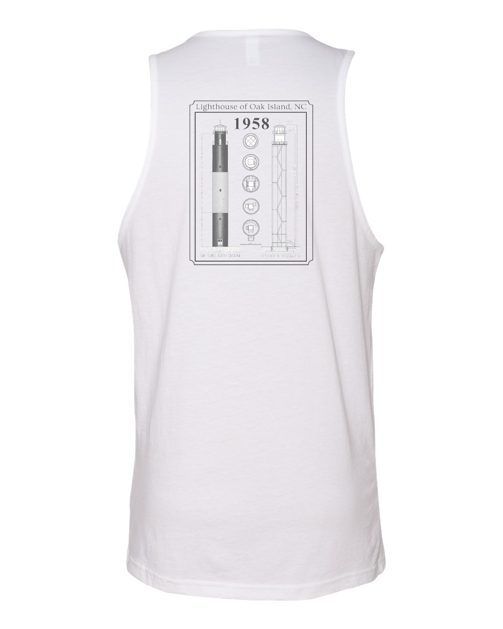 Caswell Lighthouse Diagram Men's Cotton Muscle Tank - 3633(Click for more colors)