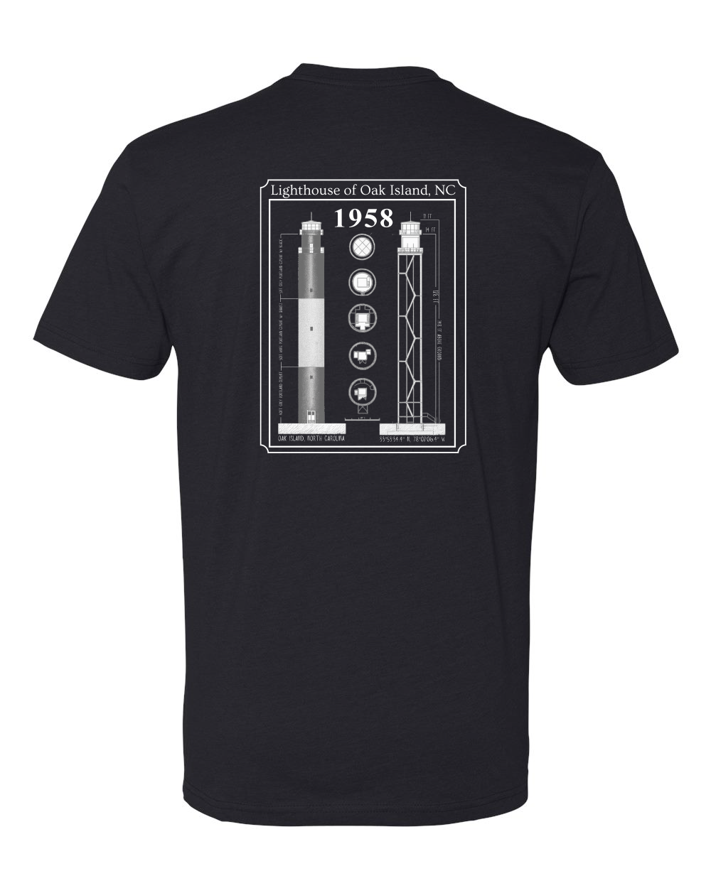 Oak Island Lighthouse Diagram Unisex T-Shirt (Click to see all available colors) #6210