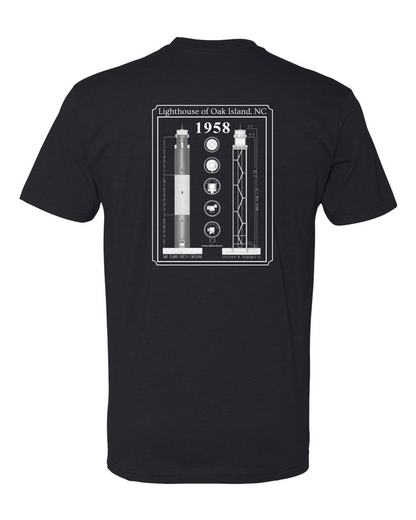 Oak Island Lighthouse Diagram Unisex T-Shirt (Click to see all available colors) #6210