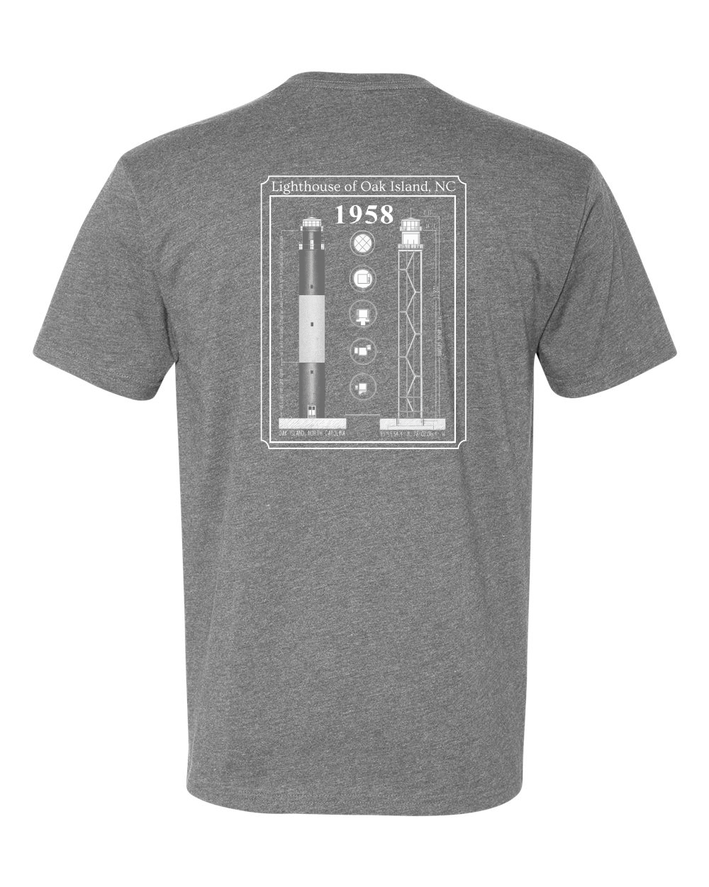 Oak Island Lighthouse Diagram Unisex T-Shirt (Click to see all available colors) #6210
