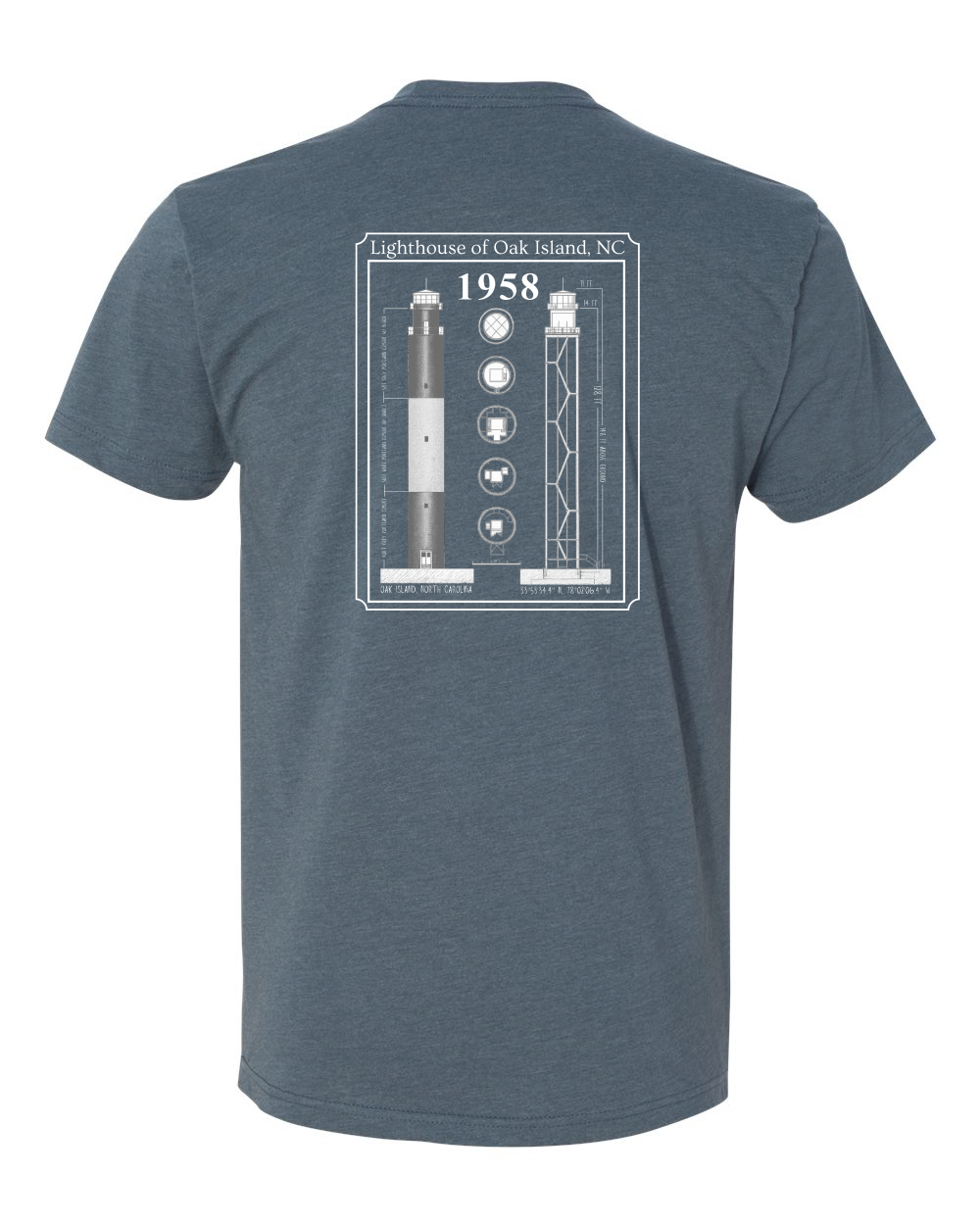 Oak Island Lighthouse Diagram Unisex T-Shirt (Click to see all available colors) #6210