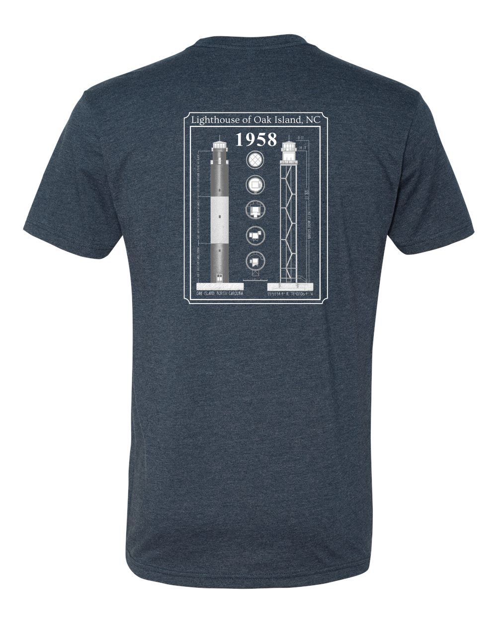 Oak Island Lighthouse Diagram Unisex T-Shirt (Click to see all available colors) #6210