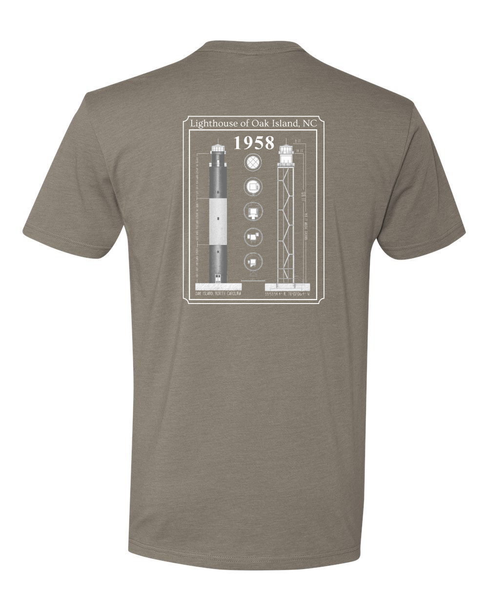 Oak Island Lighthouse Diagram Unisex T-Shirt (Click to see all available colors) #6210