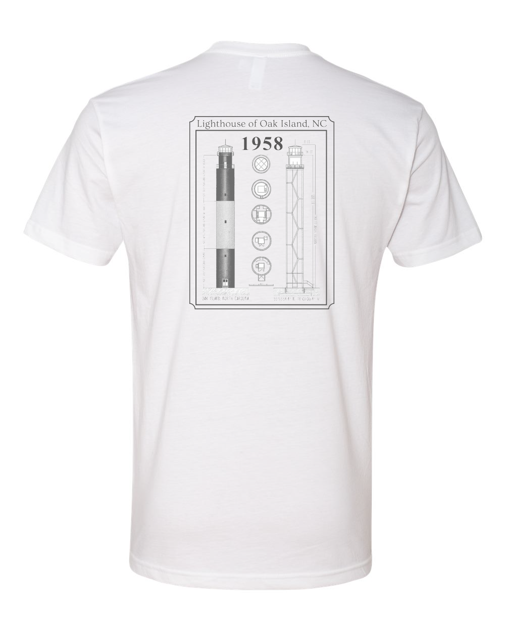 Oak Island Lighthouse Diagram Unisex T-Shirt (Click to see all available colors) #6210