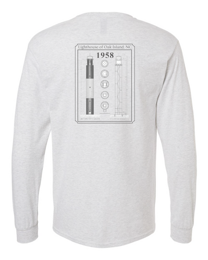 Caswell Lighthouse Diagram Unisex Heavy Cotton™ Long Sleeve T-Shirt - 5400 (Click to see all colors)