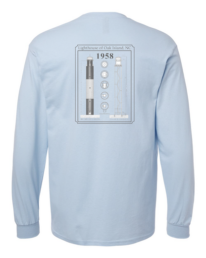 Caswell Lighthouse Diagram Unisex Heavy Cotton™ Long Sleeve T-Shirt - 5400 (Click to see all colors)