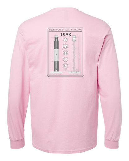 Caswell Lighthouse Diagram Unisex Heavy Cotton™ Long Sleeve T-Shirt - 5400 (Click to see all colors)