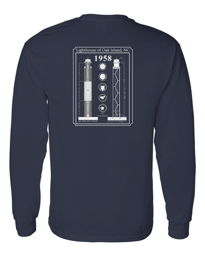 Caswell Lighthouse Diagram Unisex Heavy Cotton™ Long Sleeve T-Shirt - 5400 (Click to see all colors)