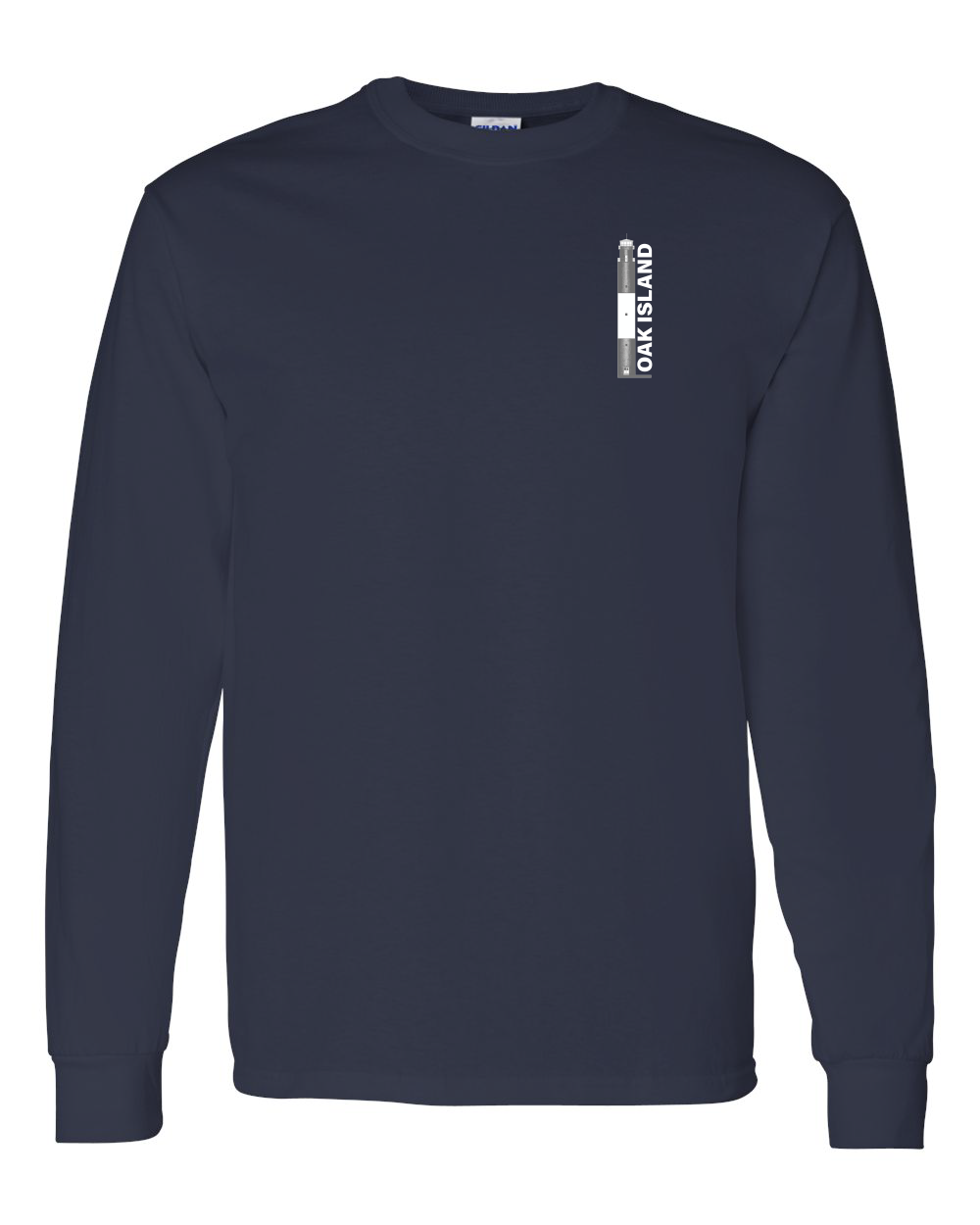 Oak Island Lighthouse Diagram Unisex Heavy Cotton™ Long Sleeve T-Shirt - 5400 (Click to see all colors)
