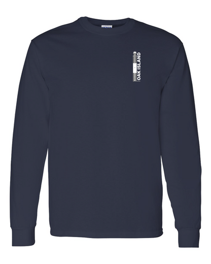 Oak Island Lighthouse Diagram Unisex Heavy Cotton™ Long Sleeve T-Shirt - 5400 (Click to see all colors)