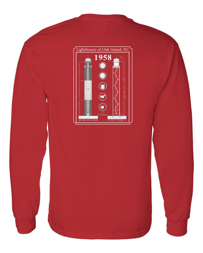 Caswell Lighthouse Diagram Unisex Heavy Cotton™ Long Sleeve T-Shirt - 5400 (Click to see all colors)