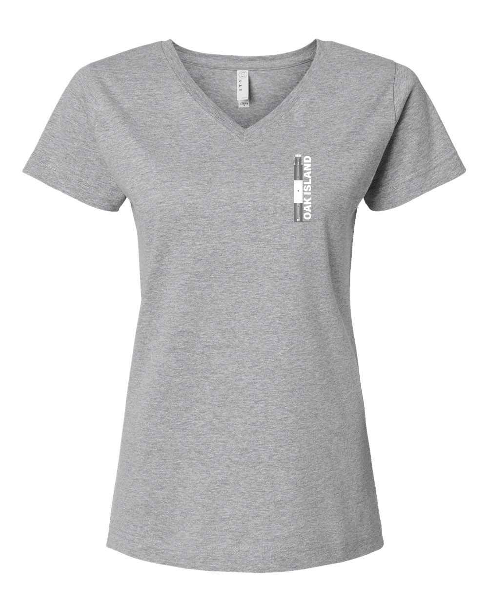Oak Island Lighthouse Diagram Women's V-Neck T-Shirt #3507 (Click to see all available colors)