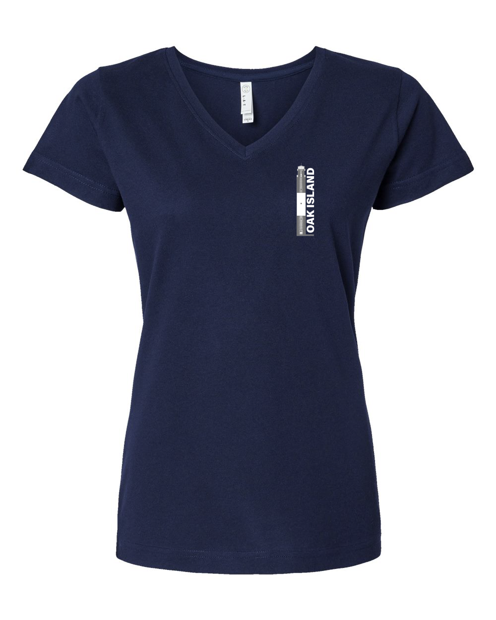 Oak Island Lighthouse Diagram Women's V-Neck T-Shirt #3507 (Click to see all available colors)