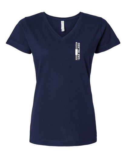 Oak Island Lighthouse Diagram Women's V-Neck T-Shirt #3507 (Click to see all available colors)