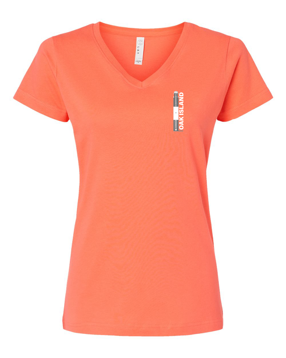 Oak Island Lighthouse Diagram Women's V-Neck T-Shirt #3507 (Click to see all available colors)