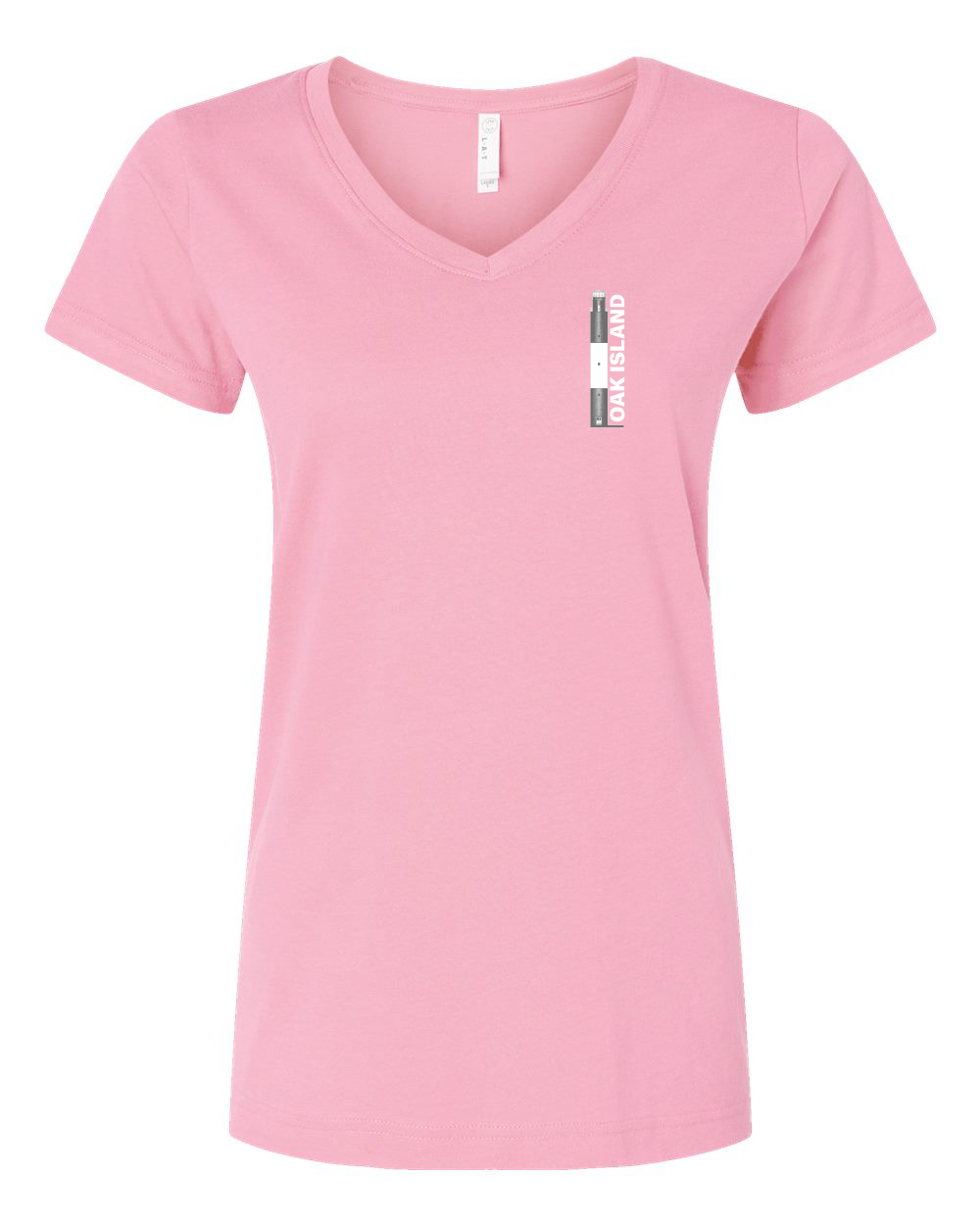 Oak Island Lighthouse Diagram Women's V-Neck T-Shirt #3507 (Click to see all available colors)