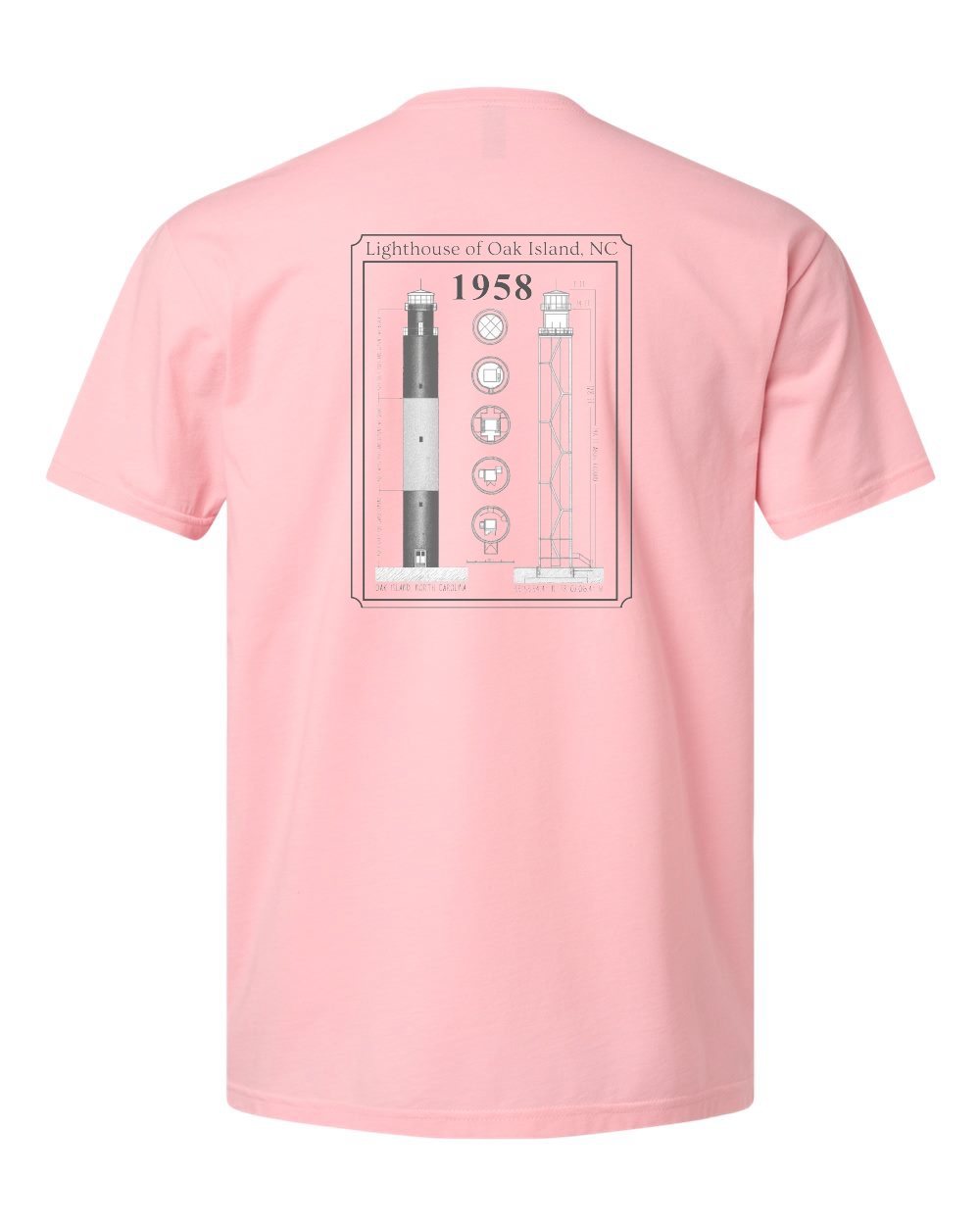 Oak Island Lighthouse Diagram Unisex T-Shirt (Click to see all available colors) #6210