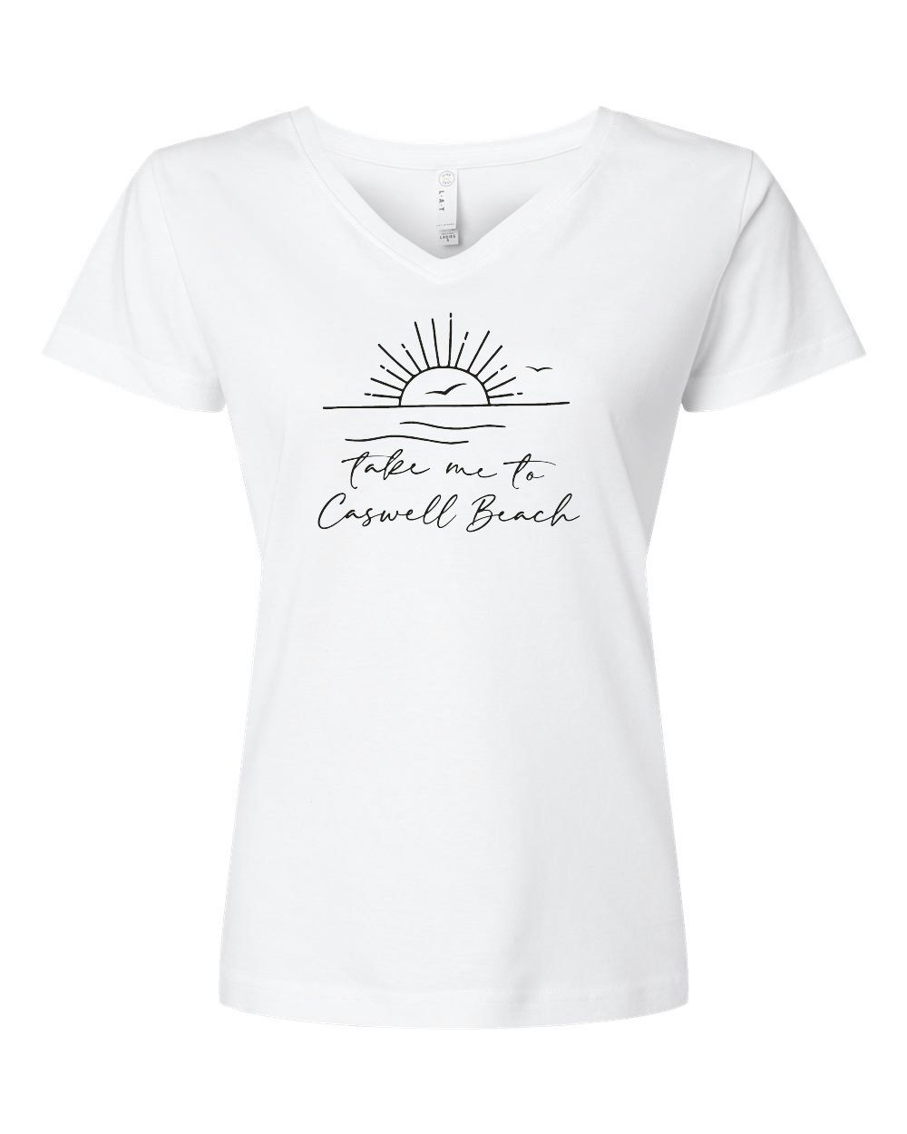 Take Me To Caswell Beach Women's V-Neck T-Shirt (Click to see all available colors)