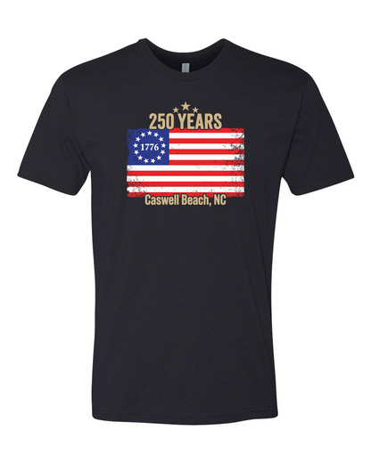 Caswell 250th USA Flag Unisex T-Shirt (Click to see all available colors) #6210