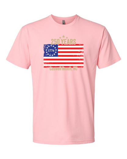 Caswell 250th USA Flag Unisex T-Shirt (Click to see all available colors) #6210