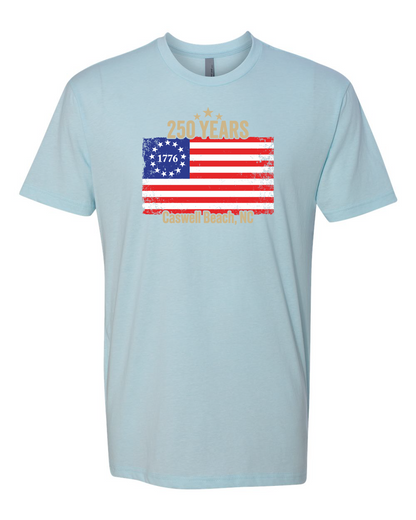 Caswell 250th USA Flag Unisex T-Shirt (Click to see all available colors) #6210