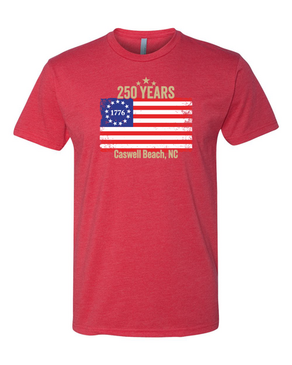Caswell 250th USA Flag Unisex T-Shirt (Click to see all available colors) #6210