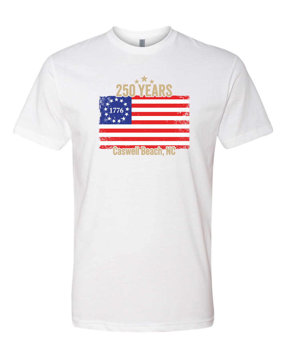 Caswell 250th USA Flag Unisex T-Shirt (Click to see all available colors) #6210
