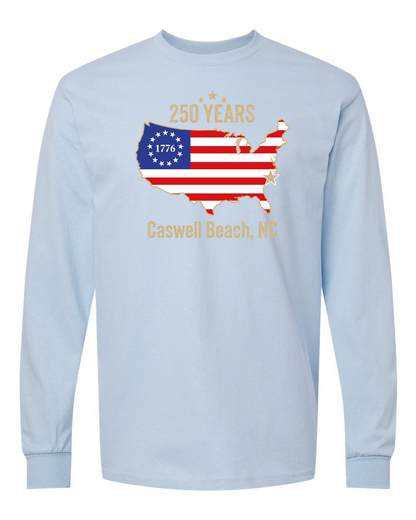 Caswell 250th Continental Unisex Heavy Cotton™ Long Sleeve T-Shirt - 5400 (Click to see all colors)