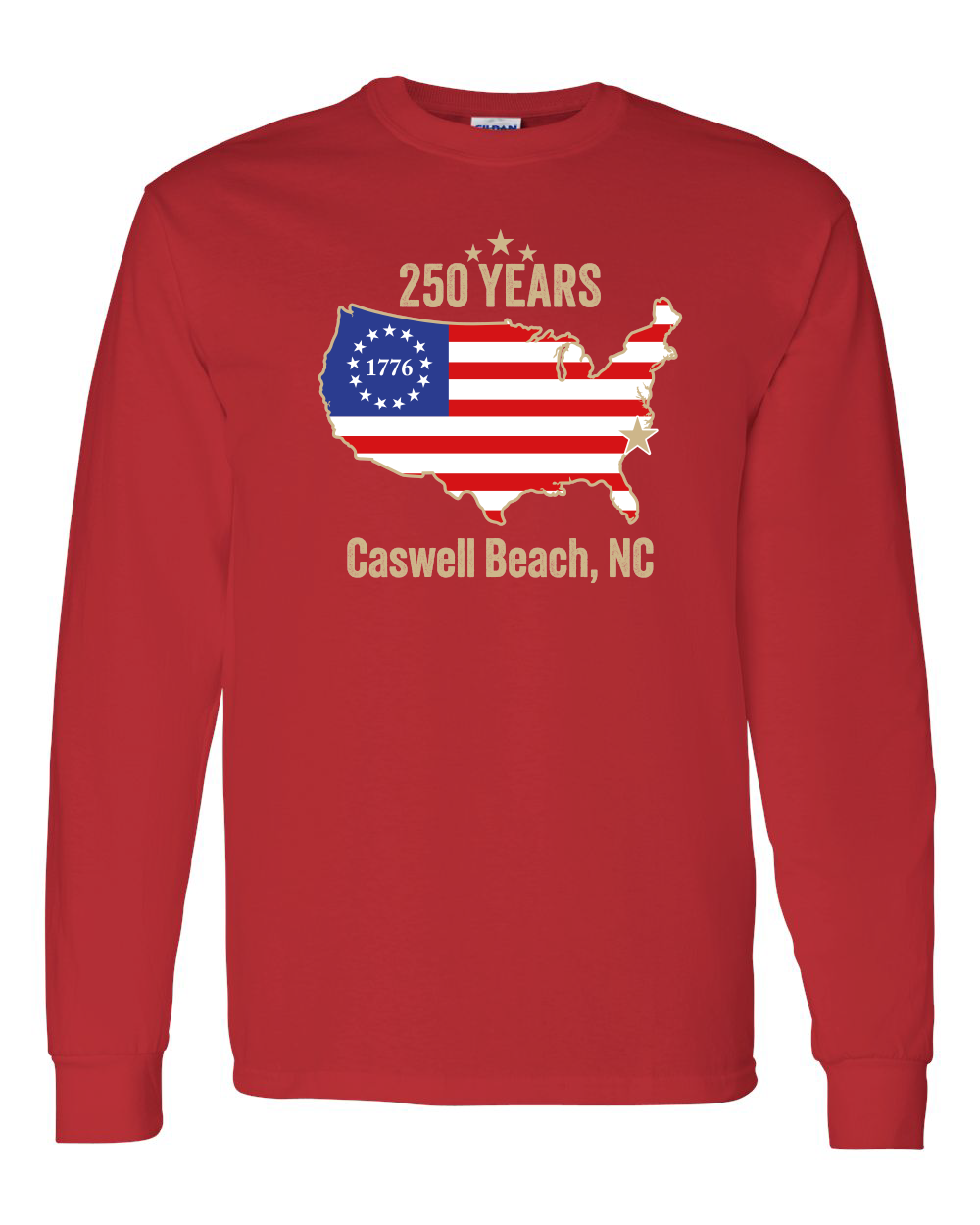 Caswell 250th Continental Unisex Heavy Cotton™ Long Sleeve T-Shirt - 5400 (Click to see all colors)
