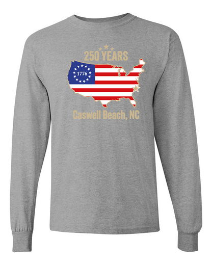 Caswell 250th Continental Unisex Heavy Cotton™ Long Sleeve T-Shirt - 5400 (Click to see all colors)