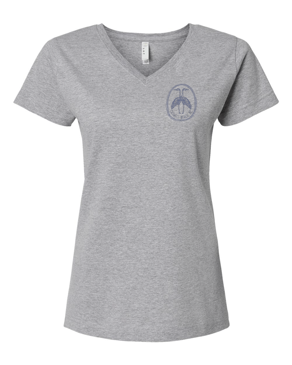 Caswell Cranes Women's V-Neck T-Shirt #3507 (Click to see all available colors)