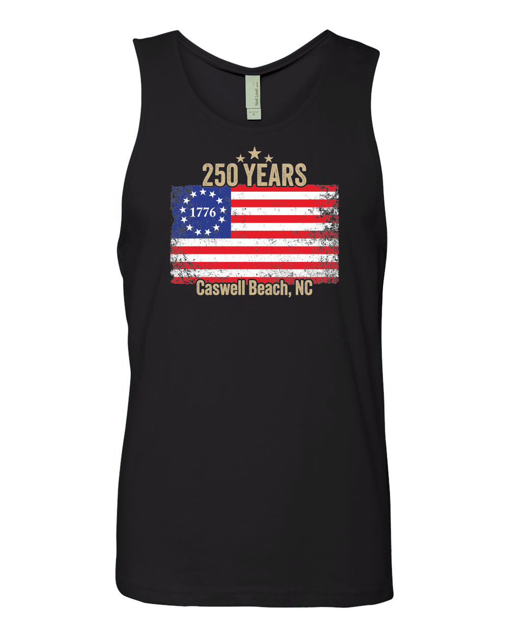 Caswell 250th USA Flag Men's Cotton Muscle Tank - 3633(Click for more colors)
