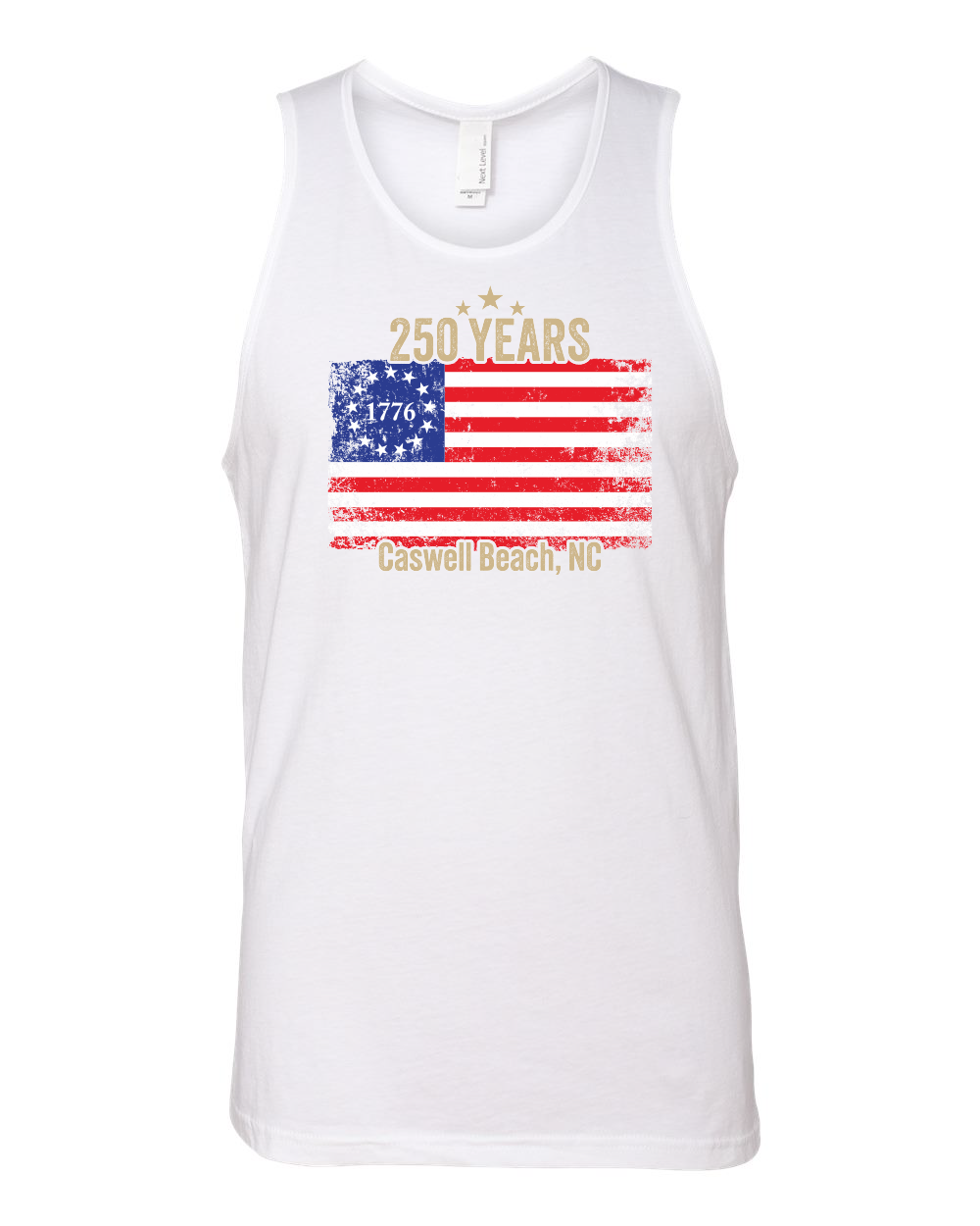 Caswell 250th USA Flag Men's Cotton Muscle Tank - 3633(Click for more colors)