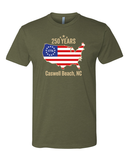 Caswell 250th Continental USA Unisex T-Shirt (Click to see all available colors) #6210