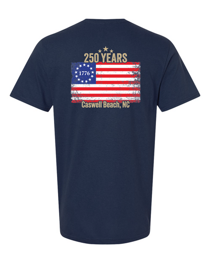 Caswell 250th USA Flag Unisex T-Shirt (Click to see all available colors) #6210